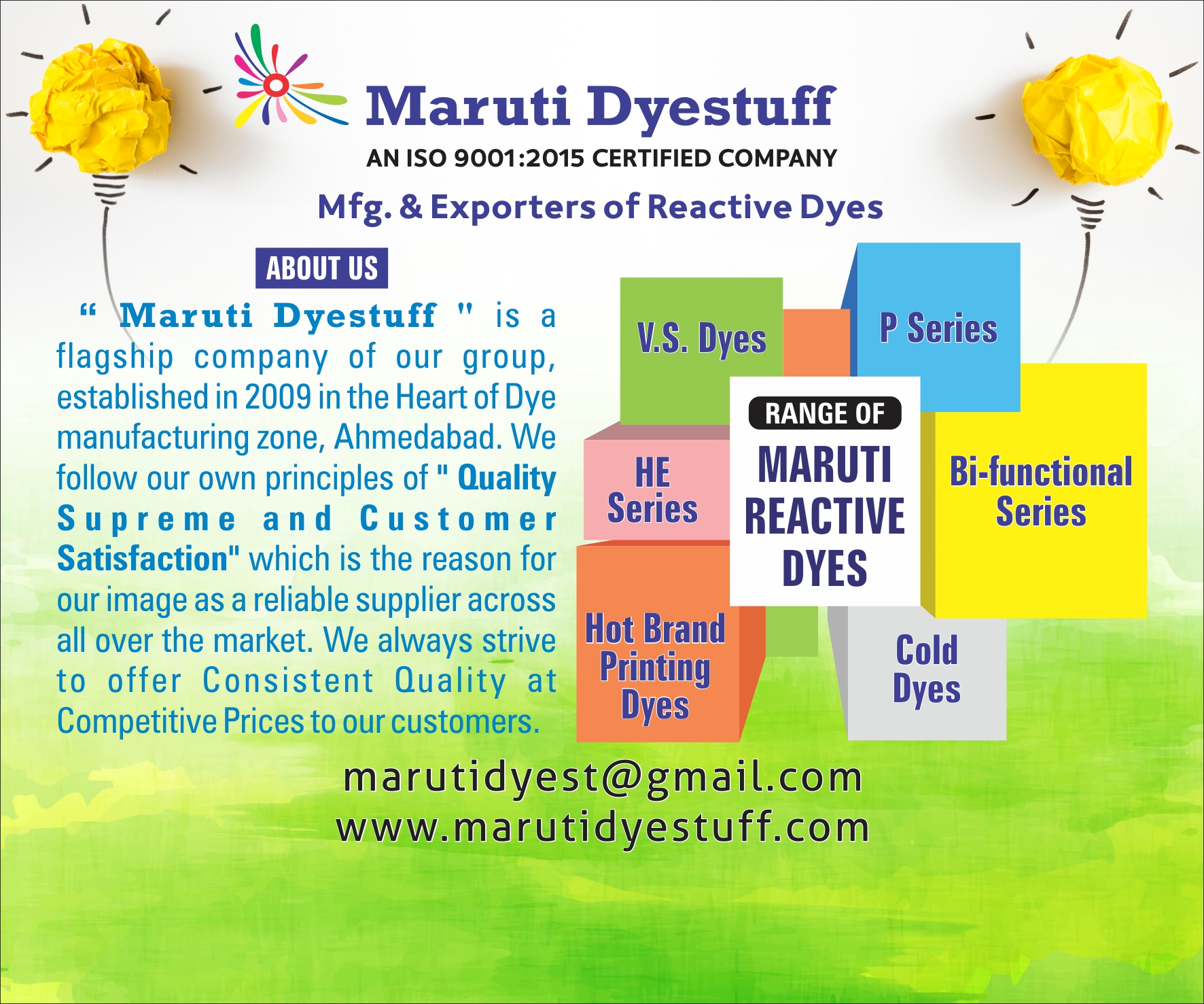 Reactive Dyes Manufacturer In India